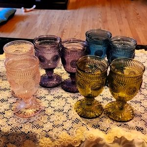 Set of 8 vintage inspired drinking glasses